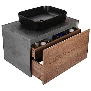 Тумба с раковиной Vincea Mesa 800 T.Oak + Beton для ванной в интернет-магазине Sanbest