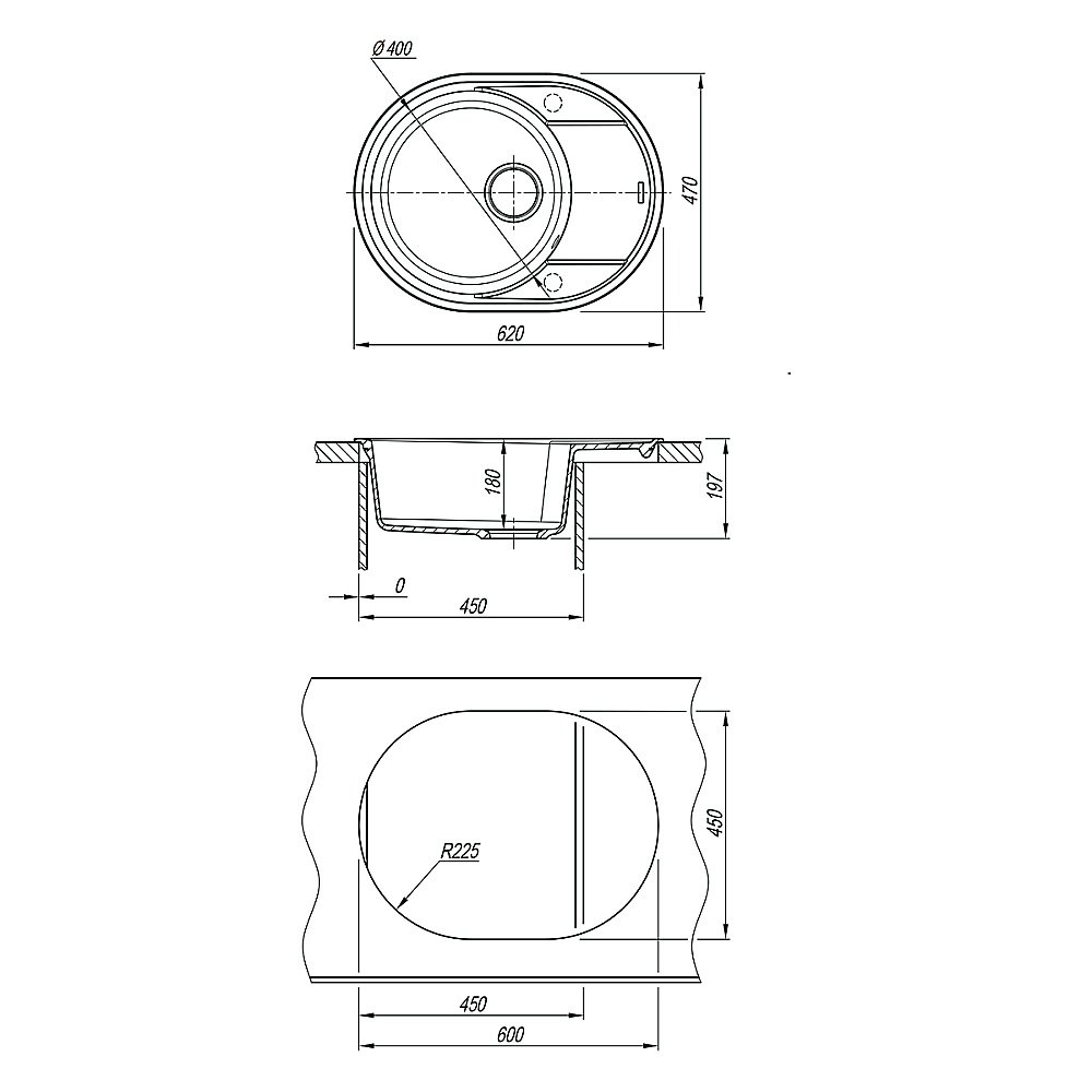 Кухонная мойка Lemark Lacha 620 9910049 антрацит купить в интернет-магазине сантехники Sanbest