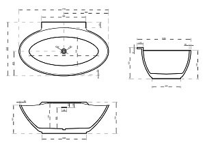 Акриловая ванна Abber AB9237 172x103 белая купить в интернет-магазине Sanbest