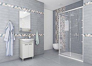 Тумба с раковиной Акватон Бекка 60 белая/дуб сомерсет для ванной в интернет-магазине Sanbest