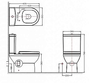 Унитаз-компакт Bravat NEW MOON CX01019UW с бачком, с крышкой микролифт купить в интернет-магазине Sanbest