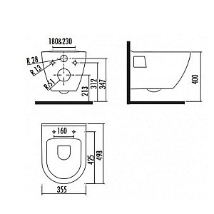 Унитаз подвесной с функцией биде Creavit Decor TP328.000Z0 белый/декор золото купить в интернет-магазине Sanbest
