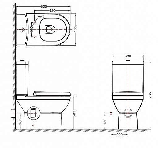 Унитаз-компакт Bravat NEW MOON CX01019UW с бачком, с крышкой микролифт купить в интернет-магазине Sanbest