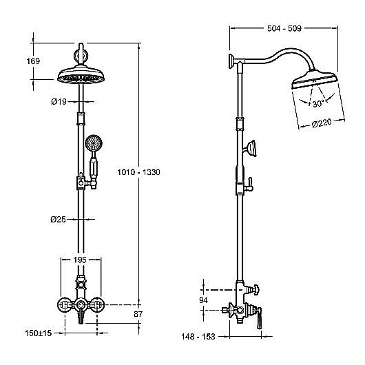 Душевая система Jacob Delafon CLEO 1889 E24311-CP хром купить в интернет-магазине сантехники Sanbest