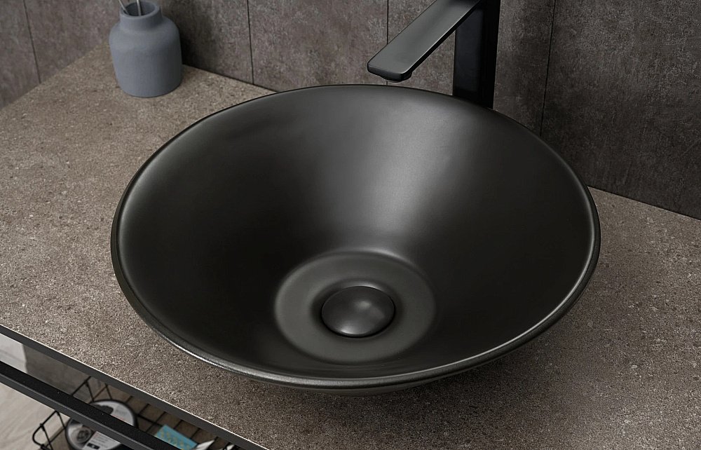 Раковина накладная Gid Esfera 42 N9102bg 53383 черный графит, матовая купить в интернет-магазине Sanbest