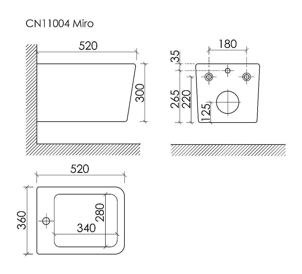 Биде подвесное Ceramica Nova Miro CN11004 белое купить в интернет-магазине Sanbest