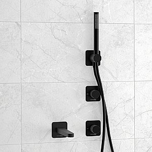 Смеситель для ванны WasserKRAFT Fulda SET2859 черный матовый купить в интернет-магазине сантехники Sanbest