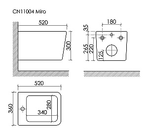 Биде подвесное Ceramica Nova Miro CN11004 белое купить в интернет-магазине Sanbest