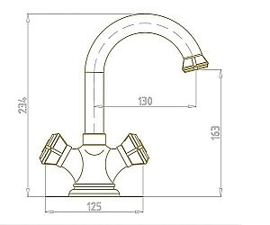 Смеситель для раковины Bronze De Luxe ROYAL 21981 купить в интернет-магазине сантехники Sanbest