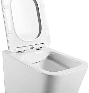 Унитаз подвесной Agger AT04100 белый, с крышкой микролифт, безободковый купить в интернет-магазине Sanbest