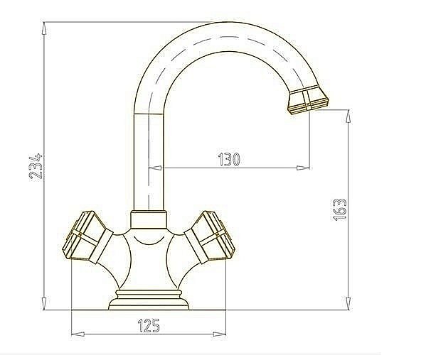 Смеситель для раковины Bronze De Luxe ROYAL 21981 купить в интернет-магазине сантехники Sanbest