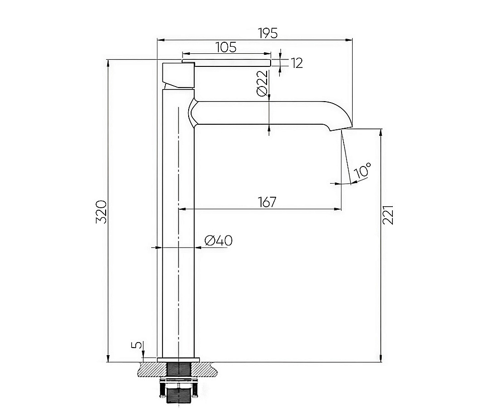 Смеситель для раковины Bronze de Luxe OMG! 9008GM графит матовый купить в интернет-магазине сантехники Sanbest