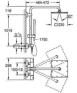 Душевая система Grohe Euphoria 26187000 купить в интернет-магазине сантехники Sanbest
