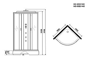 Душевая кабина Niagara Classic NG-3502-14G 100х100 купить в интернет-магазине Sanbest