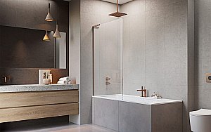 Шторка для ванны Radaway Modo SL Brushed Copper PNJ II 80 стекло прозрачное/профиль брашированная медь купить в интернет-магазине Sanbest