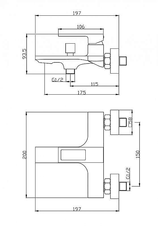 Смеситель для ванны BelBagno LUCE LUC-VAS-ORO купить в интернет-магазине сантехники Sanbest
