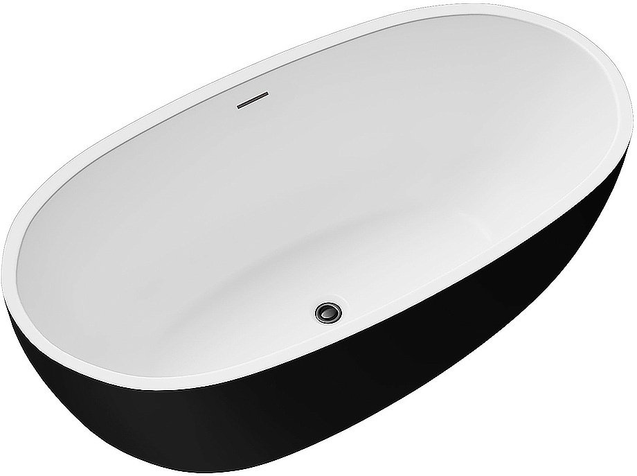 Ванна акриловая Grossman Classic GR-2503MB 170х87 белая, черная матовая купить в интернет-магазине Sanbest