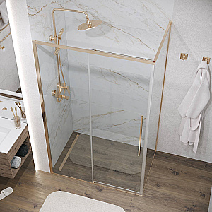 Душевой уголок Grossman Galaxy 100х80 120.K33.01.1080.32.00 стекло прозрачное/профиль золото брашированное купить в интернет-магазине Sanbest