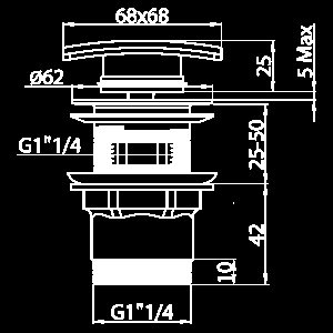 Донный клапан Elghansa WBT-225 хром купить в интернет-магазине сантехники Sanbest