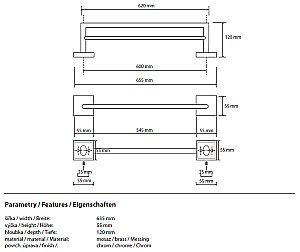 Полотенцедержатель двойной Bemeta Beta 132204052 купить в интернет-магазине сантехники Sanbest