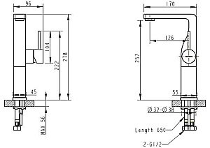 Смеситель для раковины Bravat ARC F16061K-A2-ENG купить в интернет-магазине сантехники Sanbest