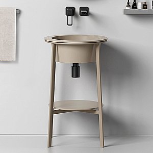 Консоль с керамической раковиной ABBER Bequem AC2130MK хаки матовый для ванной в интернет-магазине сантехники Sanbest