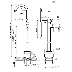 Смеситель для ванны PAINI Cox 78CR136LM хром купить в интернет-магазине сантехники Sanbest