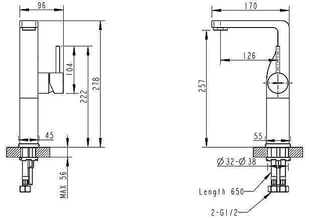 Смеситель для раковины Bravat ARC F16061K-A2-ENG купить в интернет-магазине сантехники Sanbest