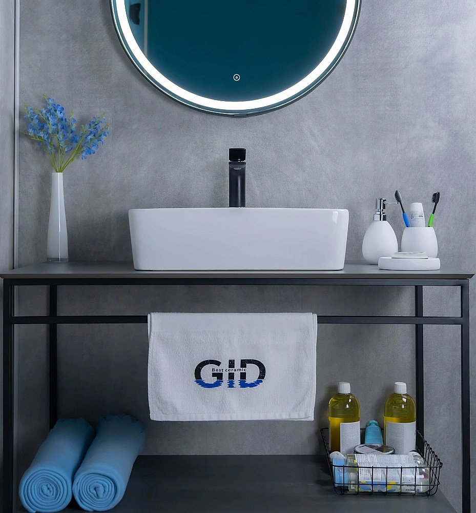 Раковина накладная Gid Geometrico 48 N9091 51176 белая купить в интернет-магазине Sanbest