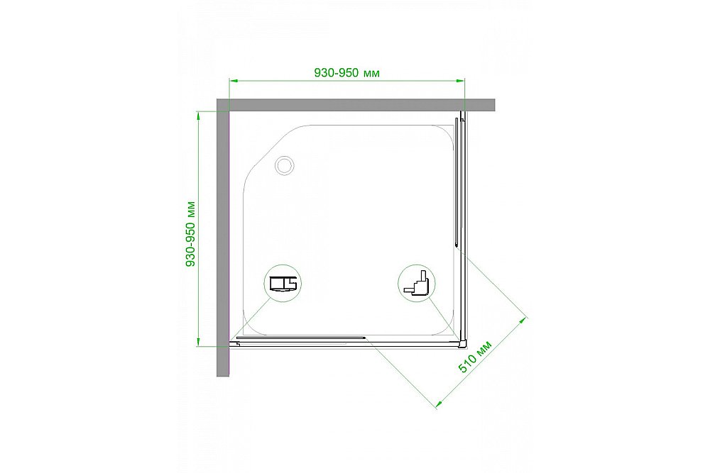 Душевой уголок Royal Bath RB95HPD-C-BL 95х95 матовый купить в интернет-магазине Sanbest
