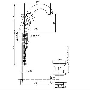 Смеситель для раковины PAINI Ornellaia 87CR243KM хром купить в интернет-магазине сантехники Sanbest