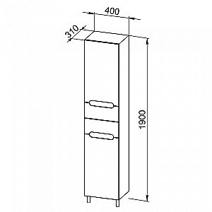 Пенал Orange Topline Rio PR40-05KR для ванной в интернет-магазине сантехники Sanbest