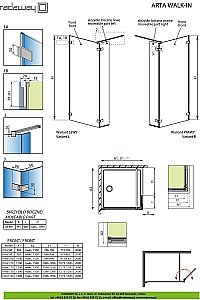 Душевое ограждение Radaway Arta Walk-in 90 купить в интернет-магазине Sanbest