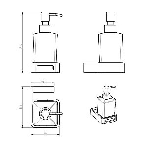 Диспенсер Boheme Q 10957-G золото купить в интернет-магазине сантехники Sanbest