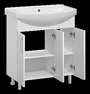 Тумба с раковиной Misty Изео - 75 Э-Изе01075-021Н белая для ванной в интернет-магазине Sanbest