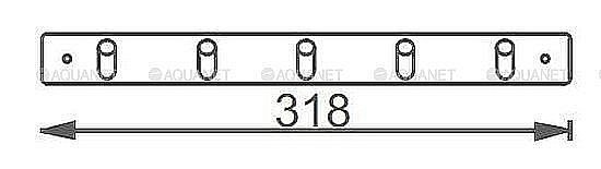 Планка 5-крючков Aquanet 264924 купить в интернет-магазине сантехники Sanbest