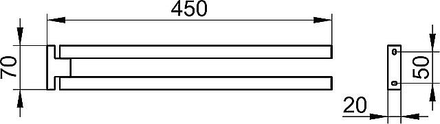 Полотенцедержатель KEUCO EDITION 90 SQUARE 19118010000 хром купить в интернет-магазине сантехники Sanbest