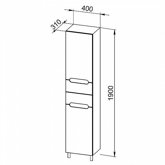Пенал Orange Topline Rio PR40-05KR для ванной в интернет-магазине сантехники Sanbest