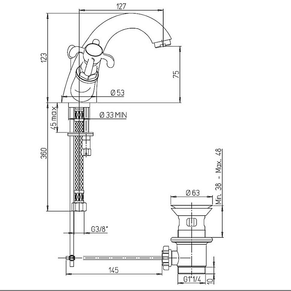 Смеситель для раковины PAINI Ornellaia 87CR243KM хром купить в интернет-магазине сантехники Sanbest