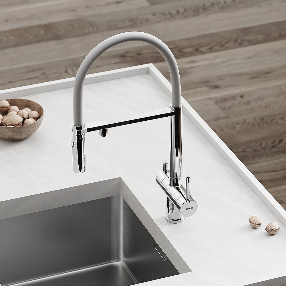 Смеситель для кухни Sancos Imola SC4010CHwh хром купить в интернет-магазине сантехники Sanbest