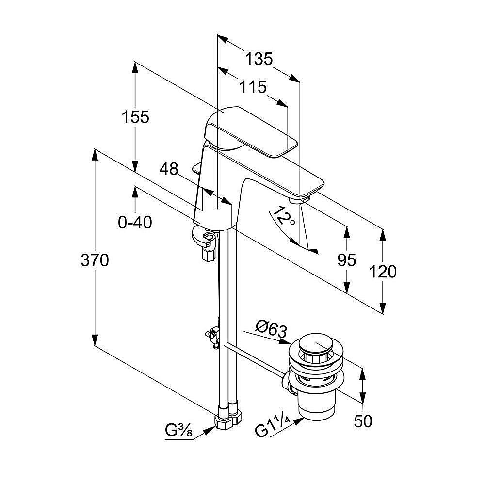 Смеситель для раковины Kludi Ameo 410230575 купить в интернет-магазине сантехники Sanbest