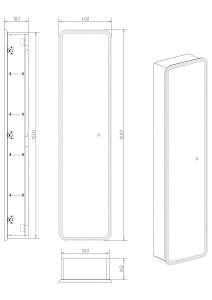 Зеркало-пенал с подсветкой Art&Max Platino AM-Pla-400-1600-1D-R-L-DS-F 40 для ванной в интернет-магазине сантехники Sanbest