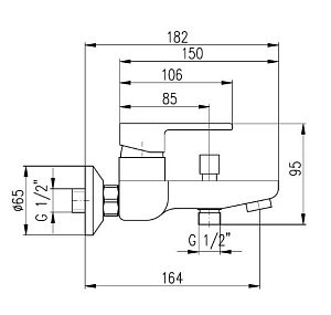 Смеситель для ванны Rav-Slezak VLTAVA VT454.5CMATZ купить в интернет-магазине сантехники Sanbest