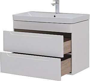 Тумба с раковиной Aquanet София 274002 80 белый глянец для ванной в интернет-магазине Sanbest