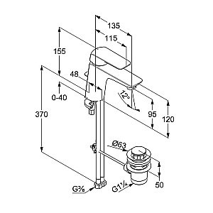Смеситель для раковины Kludi Ameo 410230575 купить в интернет-магазине сантехники Sanbest