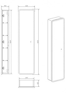 Зеркало-пенал с подсветкой Art&Max Platino AM-Pla-400-1600-1D-R-L-DS-F 40 для ванной в интернет-магазине сантехники Sanbest