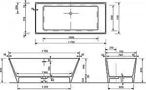 Ванна Эстет Манхэттен 175х77 любой цвет под заказ с блёстками купить в интернет-магазине Sanbest