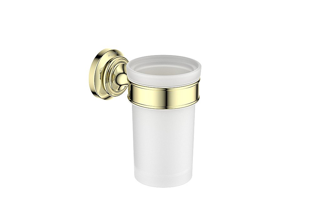 Стакан Aquatek Классик AQ4527PG стекло матовое/золото полированное купить в интернет-магазине сантехники Sanbest