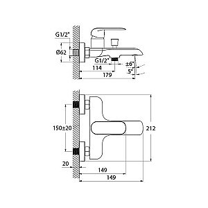 Смеситель для ванны IDDIS Calipso CALSB00i02WA купить в интернет-магазине сантехники Sanbest