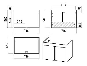 Тумба с раковиной Misty Торос - 75 П-Тор01075-0521Пр белый мрамор для ванной в интернет-магазине Sanbest